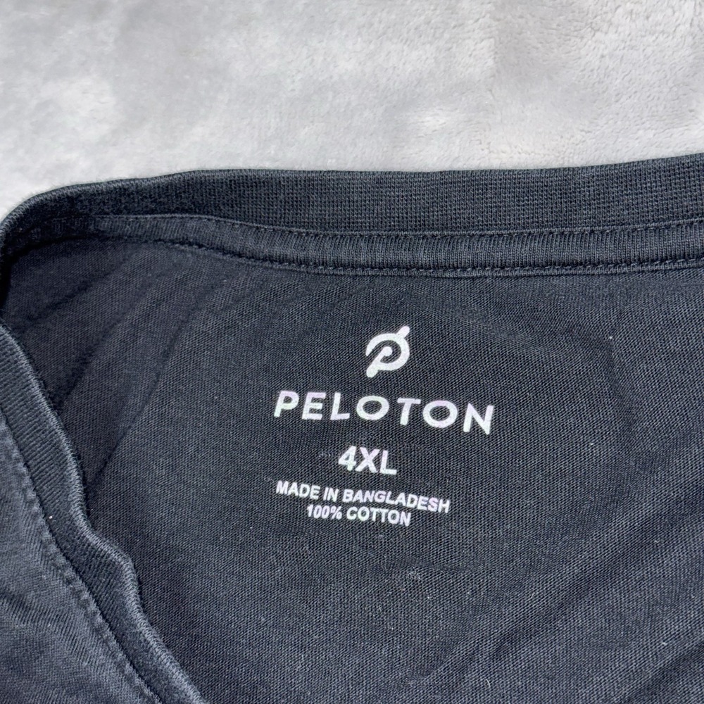 Peloton 4XL T-Shirt Mens Black Century Club 100 Short Sleeve Cotton Logo - Picture 2 of 8
